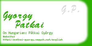 gyorgy patkai business card